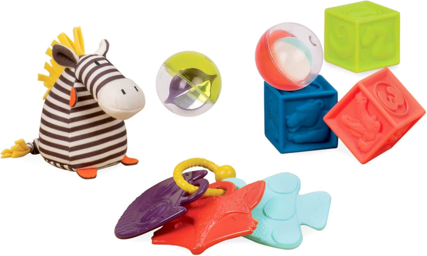 B. Toys Babyspeelgoedset met Zebra-knuffel, bijtring, zachte bouwstenen en ballen - Motorische speelgoedcadeauset voor pasgeborenen vanaf 0 maanden Babyspeelgoed Naty Shop Standaardtitel