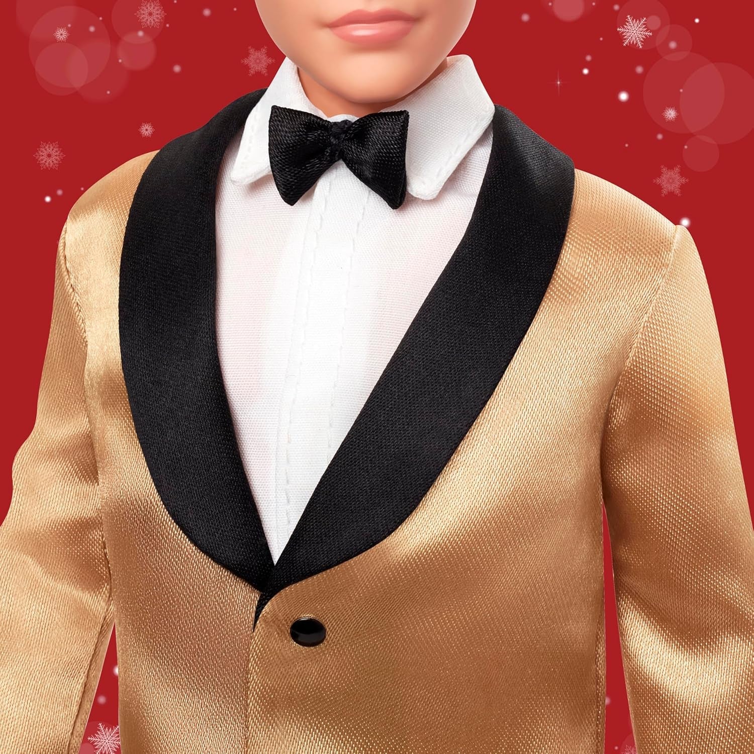 Barbie Signature 2025 Holiday Blonder Ken Modepuppe zum Sammeln in complete Anzug met Goldener Jacke in Einer Verpackung zum Ausstellen en met Puppenständer, JGK55