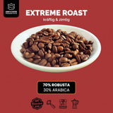 KING'S COFFEE - EXTREME ROAST - Espresso Intenso bonen - zeer lage zuurgraad - kleine batchbranding uit Italië - koffiebonen voor volautomatische machines en portafiltermachines - 1 kg