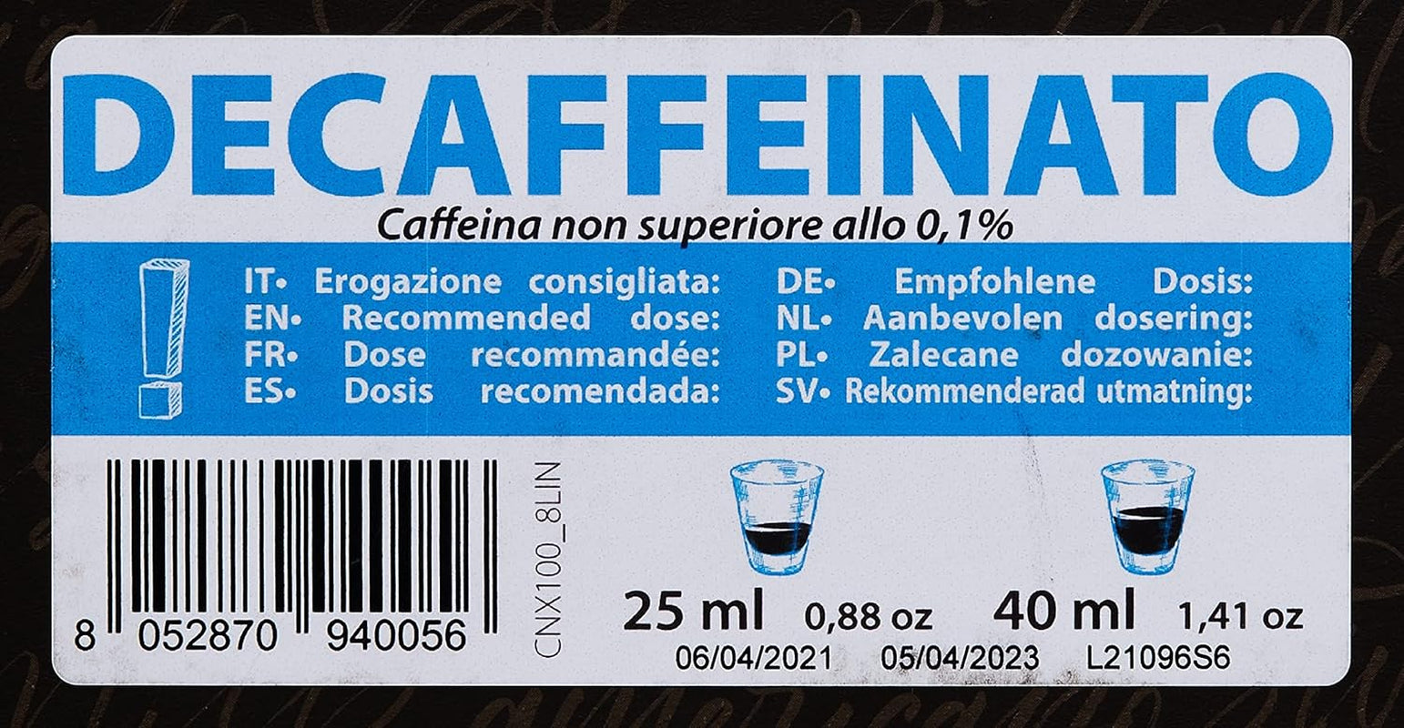 Decaffeinato koffiecapsules Nespresso-compatibel 5,6 g x 100 capsules