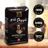 Café Crème Kaffeebohnen, würzig, kräftig, intensiv en gehaltvoll, Arabica en Robusta, Schweizer Trommelröstung, ganze Bohnen für Volllautomaten Schümli Royal 1 kg