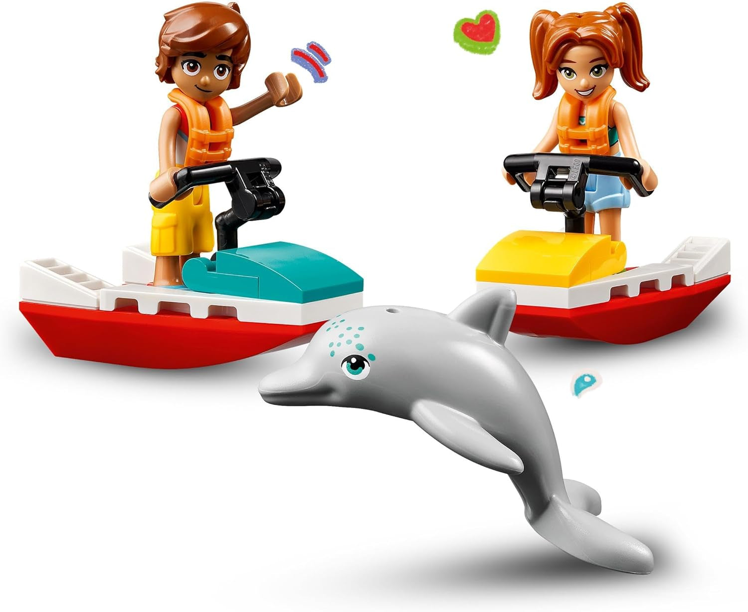 LEGO Friends badmeester-uitkijktoren met jetski's, kinderspeelgoed, cadeau-idee voor meisjes en jongens vanaf 5 jaar met 2 figuren en een dolfijn, jetski-speelgoed 42623 Bouwsets Besuche den LEGO-Store