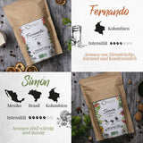 ORIGEENS Bio Kaffeebohnen Probierset 1kg | Premium Bio Arabica Kaffee Ganze Bohnen Set 4x250g | Traditionele Röstung | Kaffee Geschenkset