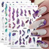 6 kleuren marmeren nagelstickers bronzer zilver zelfklevende stickers bloei marmeren nagelstickers 3D marmeren nagelstickers ontwerpaccessoires nail art stickers nagelstickers set nagelfolie