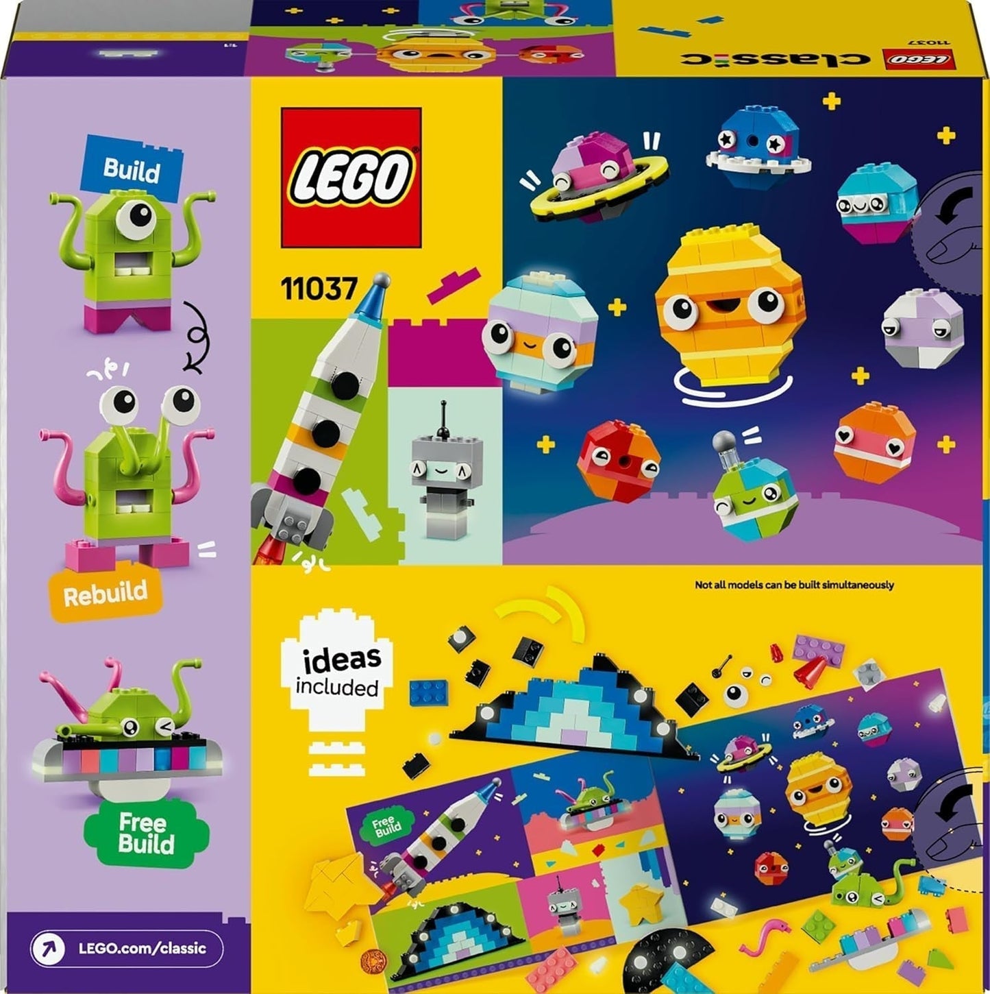 LEGO Classic Creative Space Planets Zonnestelsel Bouwmodel voor kinderen Ruimtespeelgoed met raket Ruimteschip Planeten en buitenaardse wezens Cadeau voor kinderen vanaf 5 jaar Jongens en meisjes 11037 Bouwsets bij LEGO-Store