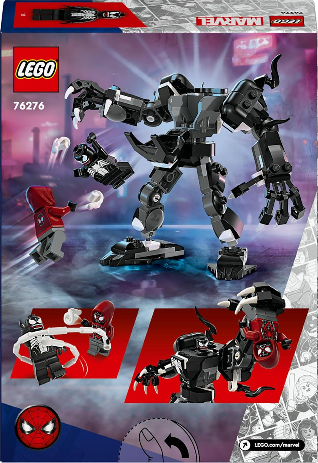 LEGO Marvel Venom Mech versus. Miles Morales Beweegbare actiefiguren voor kinderen Spider-Man set met superheldenduel Minifiguren Speelgoedcadeau voor jongens en meisjes vanaf 6 jaar 76276 Bouwsets Bekijk de LEGO-Store