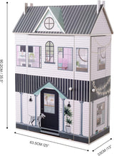 Olivia's Little World Dreamland 3-laags interactief houten poppenhuis met 13 poppenmeubelaccessoires Wit TD-13632A