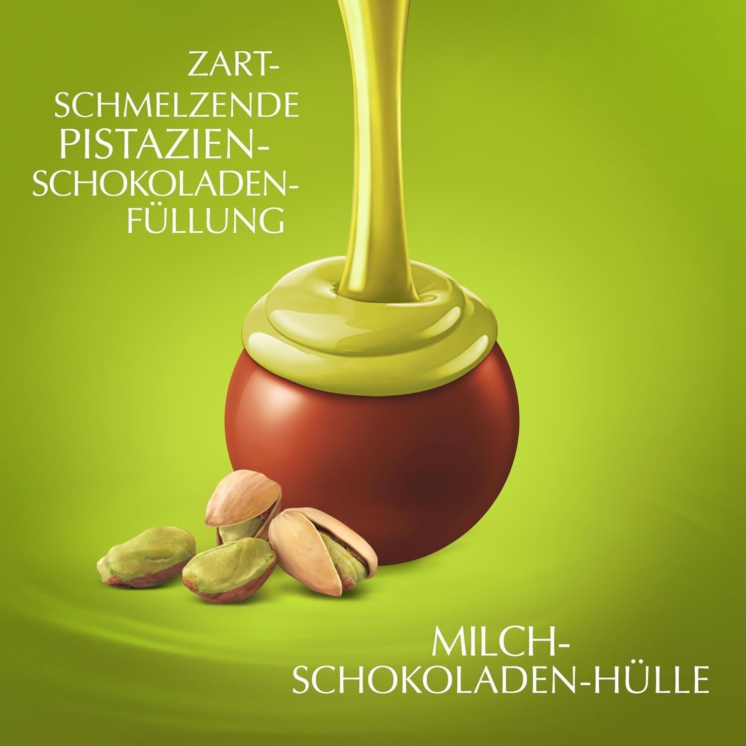 Lindt LINDOR Chocolade met Pistache | Hersluitbare zak van 1 kg | ca. 80 Melkchocoladeballetjes met smeltende pistacheroomvulling | Bulkverpakking, pralinegeschenk