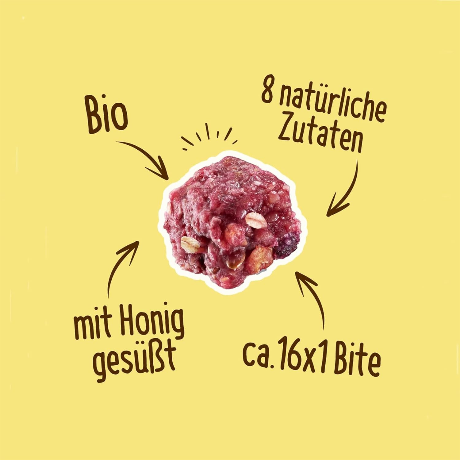 HAFERVOLL Minis Koolzaad en Banaan 8x 65g - Gecertificeerd biologisch, met honing, zonder toegevoegde suikers, perfect om te delen