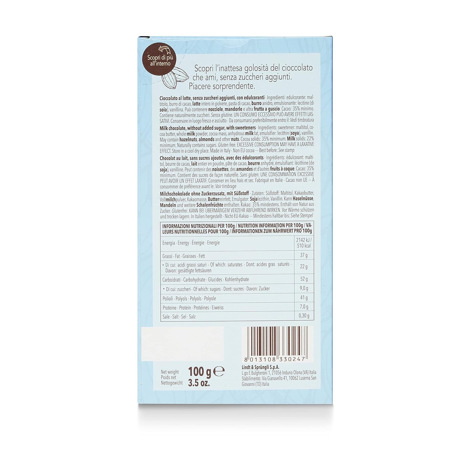 Lactoserepen, zonder toegevoegde suiker, 100g