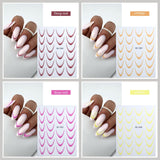 GZMAYUEN 12 kleuren Franse nagelstickers 3D Franse kleurverloop nagelstickers Zelfklevende nagelontwerp Nagelaccessoires