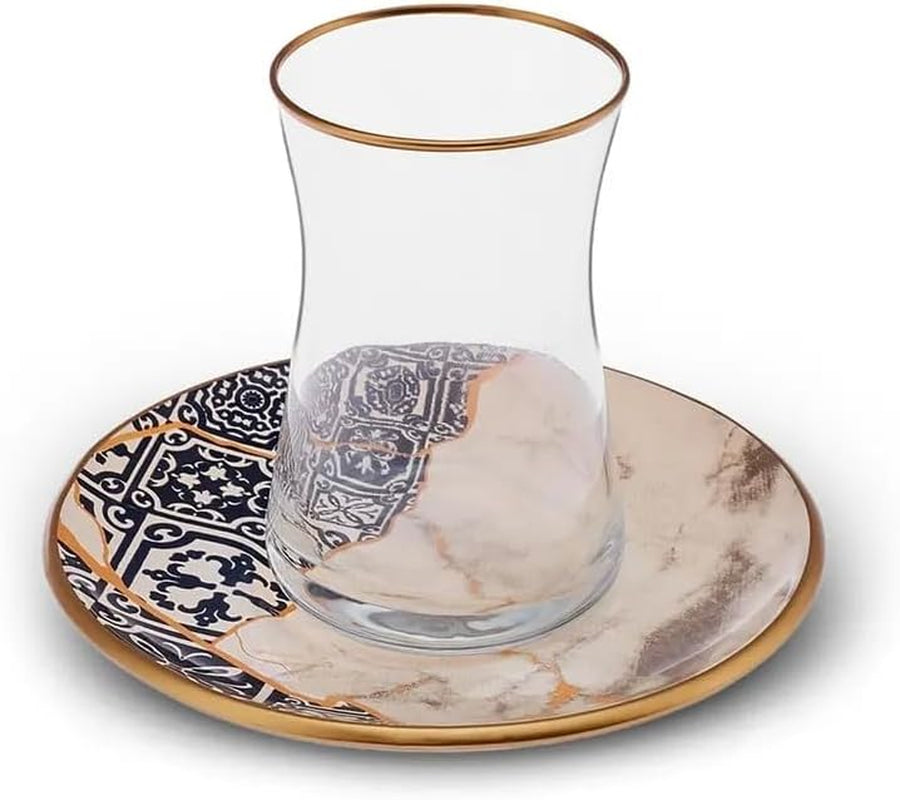 Karaca Aris 12-delig theeservies voor 6 personen - Prachtig porseleinen servies voor elegant theegenot