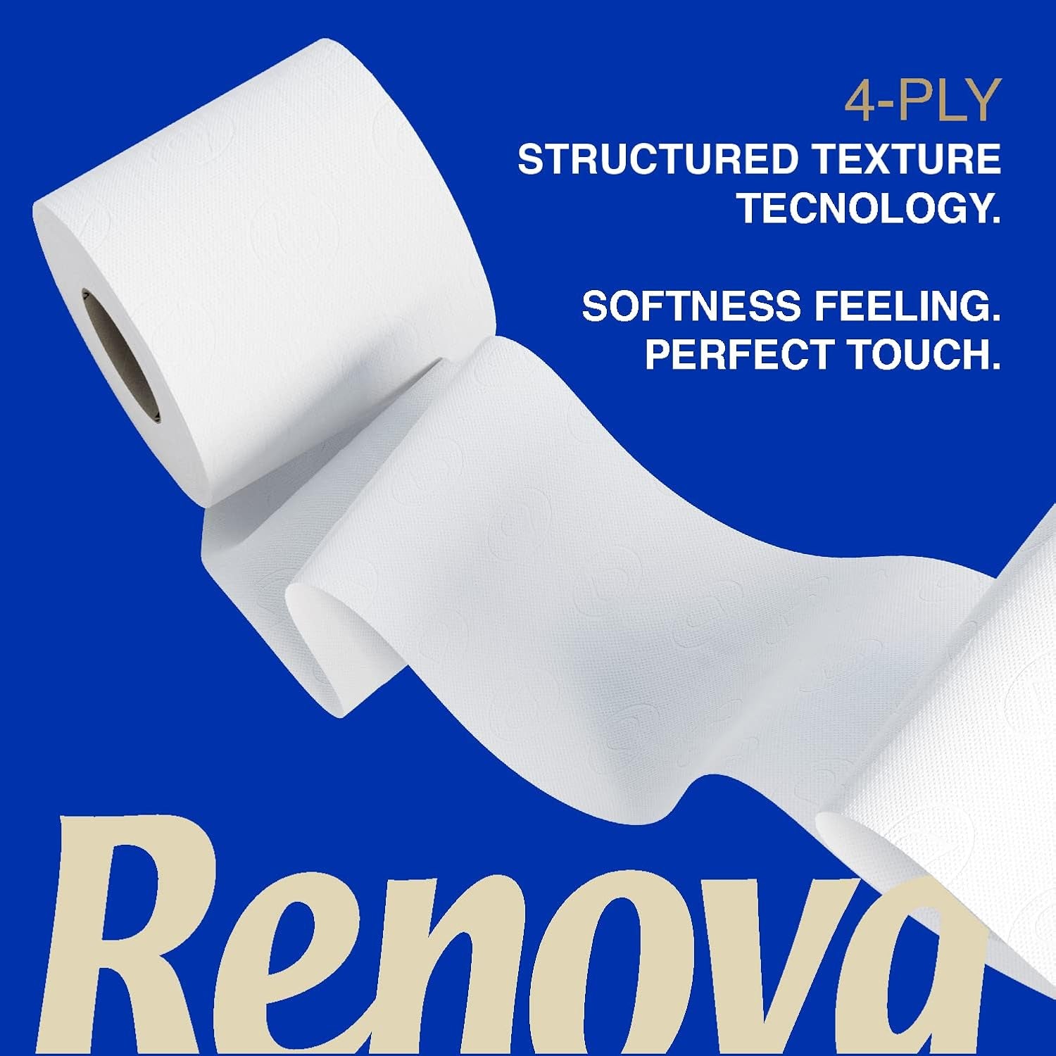 Renova Renova Divine Perfection toiletpapier, 42 rollen, premium toiletpapier, 4-laags, ultrazacht, extra sterk, dik, zacht en absorberend, FSC-gecertificeerd papier, 4400G
