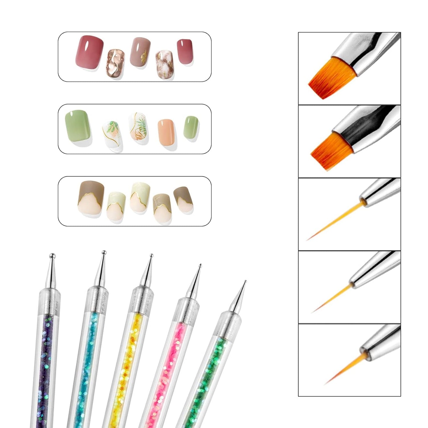 Nagel Art Fineliner Pinsel[5 Stück],Nagel Art Liner Pinsel,Professionele Detail Pinselset,Nagellack Pinsel,Voor Nail Art Design Schildersalon,Nageldesign Nagel Fußpflege