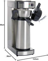 Saro espressomachine, inclusief karaf met geïsoleerde roestvrijstalen pomp – 2,2 l – bereidingstijd ca. 5–6 min – bescherming bij werking zonder water – 2,069 kW – model THERMO 24