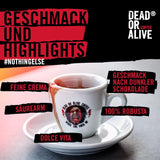 DEAD OR ALIVE Espresso No3 - Starke Espressobohnen 1kg - 100% Robusta - Kaffeebohnen für Kaffeevollautomat en Espressomaschine - Ganze Bohnen mit viel Koffein aus Italien - Koffiebonen