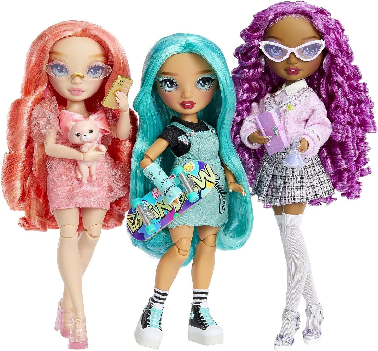 Rainbow High Fashion Doll - Pinkly Paige - Roze modepop in mode-outfit - met bril en ruim 10 kleurrijke speelaccessoires - Ideaal voor 4-12 jarigen en verzamelaars