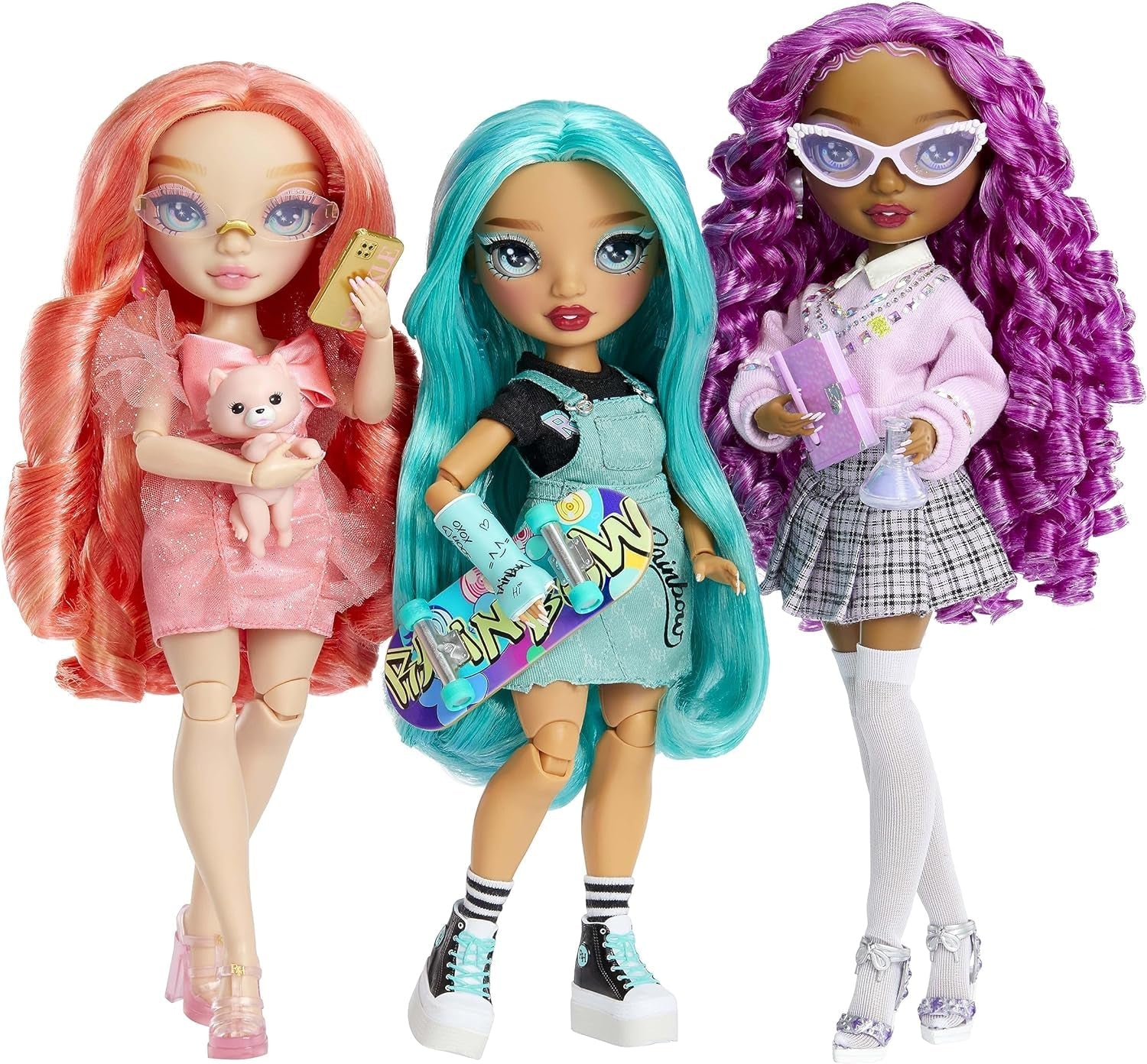 Rainbow High Fashion Doll - Pinkly Paige - Roze modepop in mode-outfit - met bril en ruim 10 kleurrijke speelaccessoires - Ideaal voor 4-12 jarigen en verzamelaars