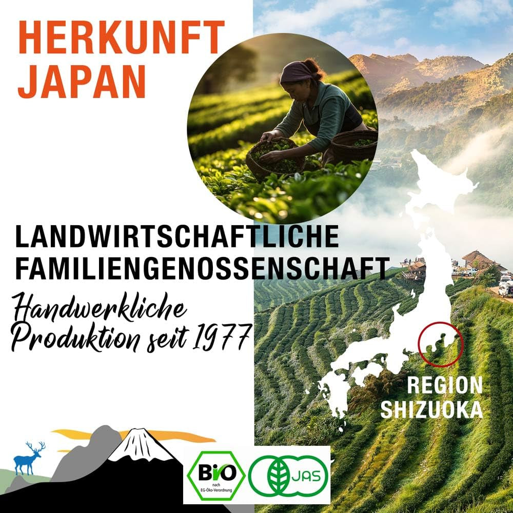 ORIGEENS BIO MATCHA CEREMONIAL GRADE "SHIKA" - Biologische Japanse thee van Shizuoka - Matcha Latte/Usucha - Navulzakje van 30 g - Ceremoniële kwaliteit biologische Matcha groene theepoeder