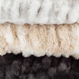 Lavish Home Oversized Gerüschte namaakbontdeken, 152,4 x 203,2 cm, jacquard namaakbont, queensize plaid voor bedden en banken, grijze bedden en dekens Lavish Home