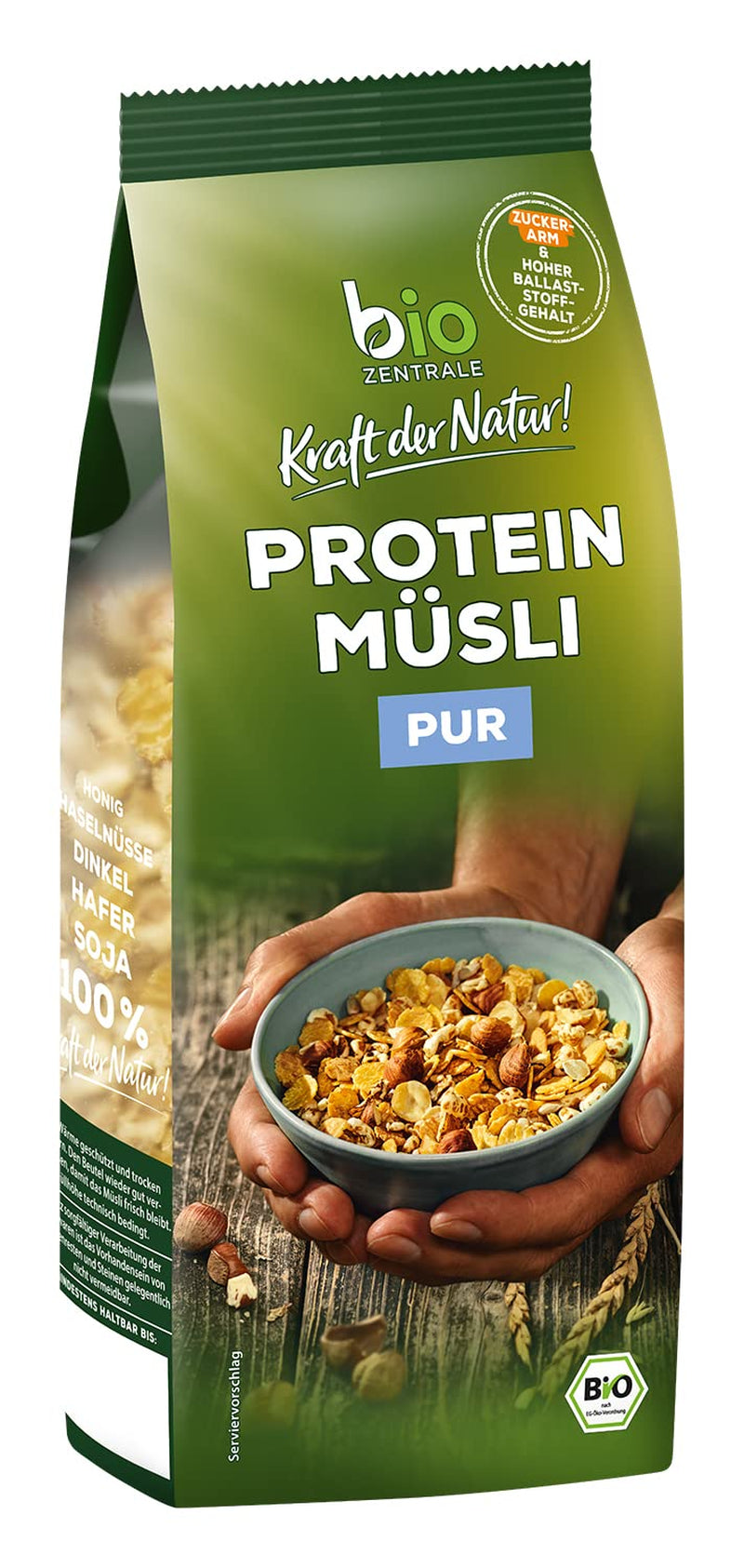 Biozentrale pure eiwitmuesli - 375g - Biologisch met honing - Als ontbijtgranen of als tussendoortje