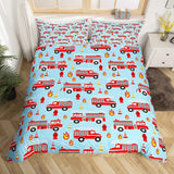 Jungen Cartoon Auto Beddenset 135X200,Kinder Bau Fahrzeuge Tröster Abdeckung Für Kind Kleinkind Teens,Dinosaurier Bettbezug,Traktor Maschinerie Bagger Bettdecke Abdeckung,Lkw Autos Bedtuchen Naty Shop Multi 14 220*240+80*80*2