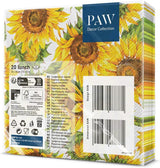 PAW - 3-laags servetten (33 x 33 cm) I 20 stuks I Perfect voor verjaardagen, feesten, dates I Herfsttafeldecoraties I Kleurrijke papieren servetten - Zonnebloemgele bloemblaadjes I Dansende zonnebloem
