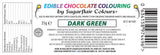 Voedingskleurstof Sugarflair Chocolate Voedingskleurstof voor donkergroene chocolade - Gekleurde biologische cacaoboter, chocoladekleuring voor het kleuren van chocolade, pralines - 35g