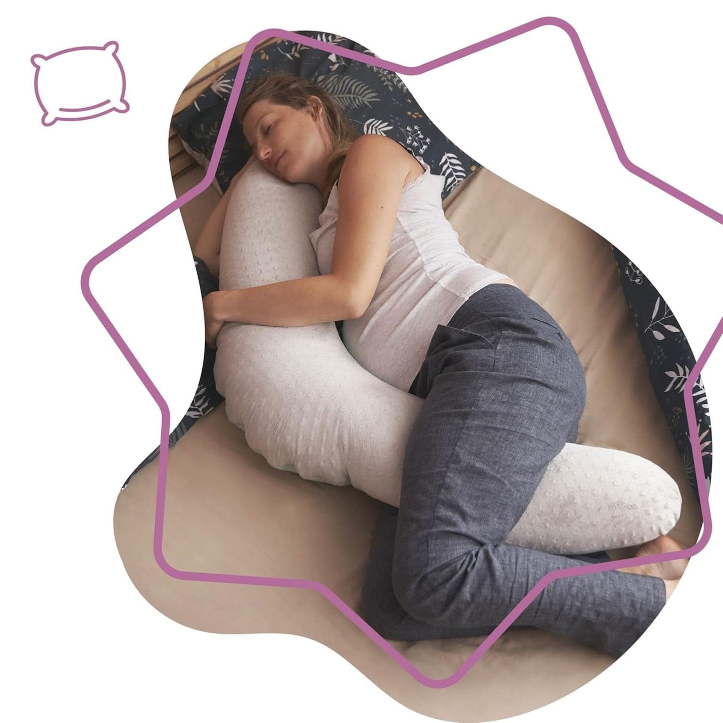 Badabulle Voedingskussen en zacht zwangerschapskussen, 150 cm, inclusief hoes, ergonomische vorm Accessoires Voeding en borstvoeding Bebe Naty Shop