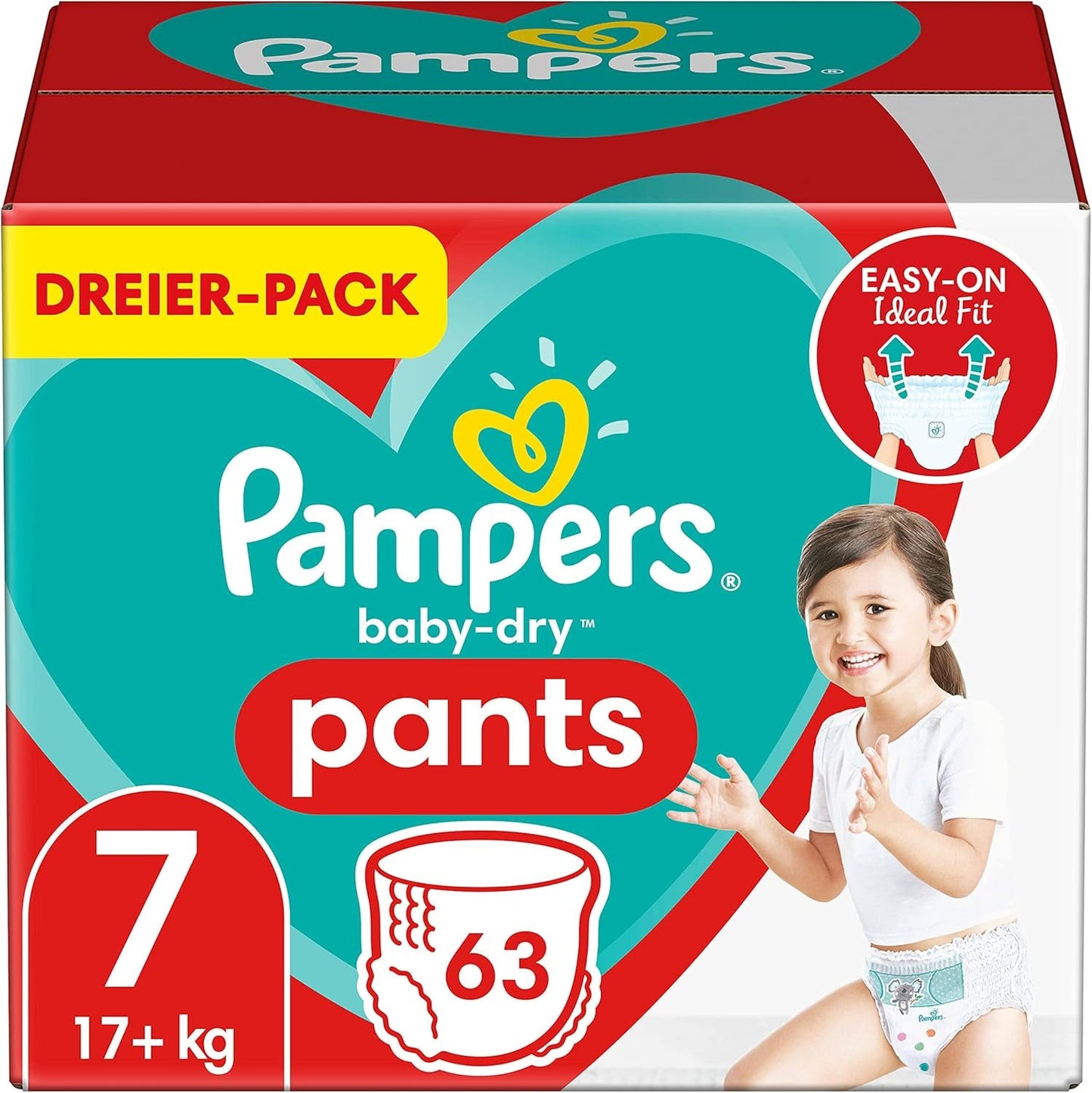 Pampers Baby-Dry luiers, maat 8, 43 luiers, vanaf 19 kg, Jumbo+ pak
