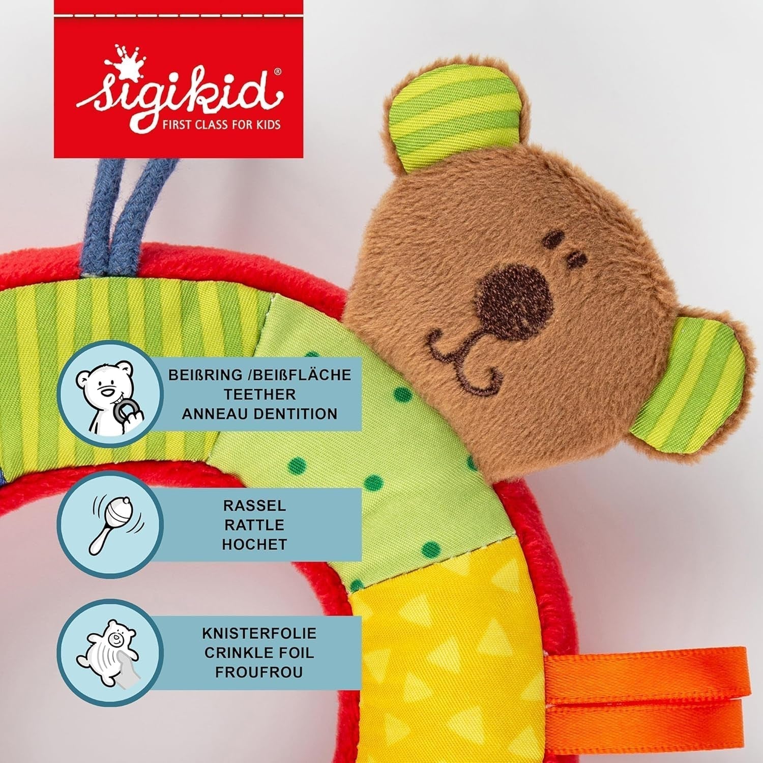 SIGIKID 40490 Actieve ring Baby Activity PlayQ Speelgoed voor meisjes en jongens aanbevolen voor kinderen vanaf 3 maanden veelkleurig Babyspeelgoed Naty Shop