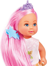Simba Evi Love Rainbow Princess / Puppe als regenbogenprinsessin met lang haar / 4 haarclips en borst / 12cm / voor kinderen vanaf 3 jaar, 105733505