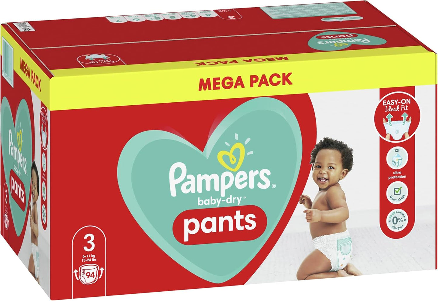Pampers Baby-Dry luiers, maat 8, 43 luiers, vanaf 19 kg, Jumbo+ pak