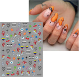 JMEOWIO Nagelsticker Halloween 9 Blatt Nail Art Sticker Selbstklebend Nagelaufkleber Decoratie Nageldesign Zubehör