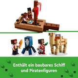 LEGO Minecraft Het piratenschip Voyage Inktvis en Kameel Piratenfiguur Speelgoedschip Bouwen Rollenspel Cadeau voor jongens en meisjes vanaf 8 jaar 21259 Bouwsets