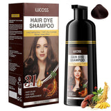 Instant Black Hair Shampoo, natuurlijke haarkleurshampoo, 100% grijsdekking - gemakkelijk en snel, semi-permanente kleuring voor zwart haar, haarkleurshampoo voor mannen en vrouwen Naty Shop Haarkleur Donkerbruin
