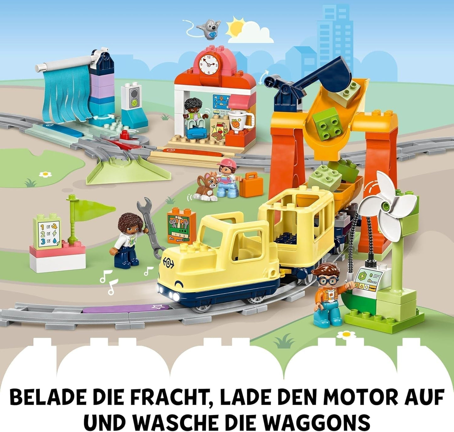 LEGO DUPLO Grote interactieve spoorbaan, bouwspeelgoed voor peuters vanaf 3 jaar, Push & Go-locomotief met licht en geluid, baanonderdelen, educatief speelgoed voor kleuters 10428 Bouwsets Beuche bij LEGO-Store