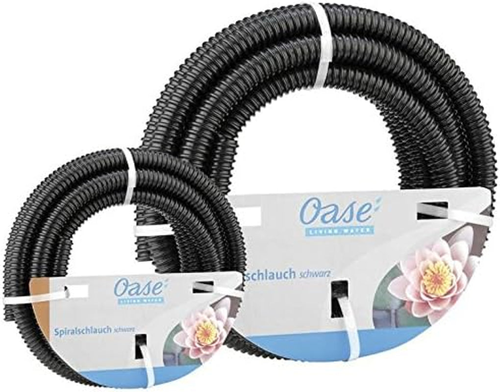 Oase Spiraalslang 57529 (Ø 19 mm), 5m - Hoogwaardige vijverslang voor tuin en vijver, flexibele waterslang, te gebruiken als zuigslang, pompslang, zwart