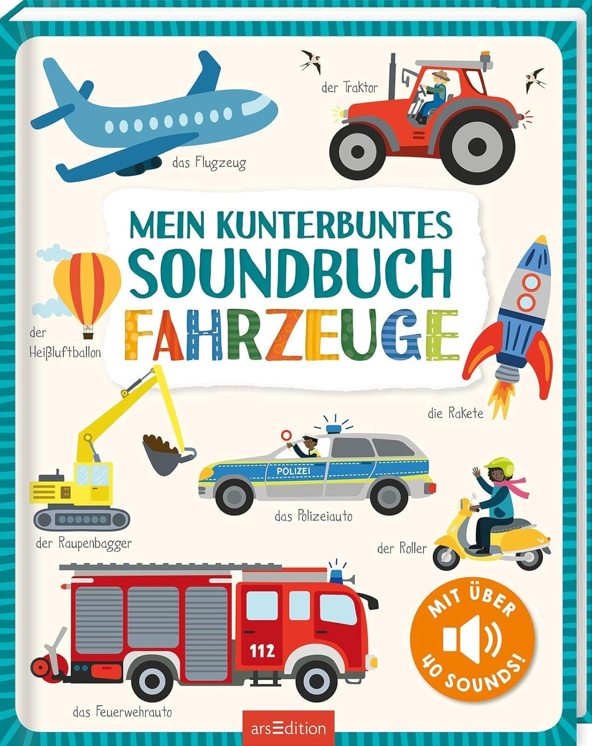 Mijn kleurboek met geluiden - Voertuigen: met meer dan 40 geluiden | Hoogwaardig geluidsboek met realistische voertuiggeluiden voor kinderen vanaf 24 maanden Baby Toys Naty Shop Book
