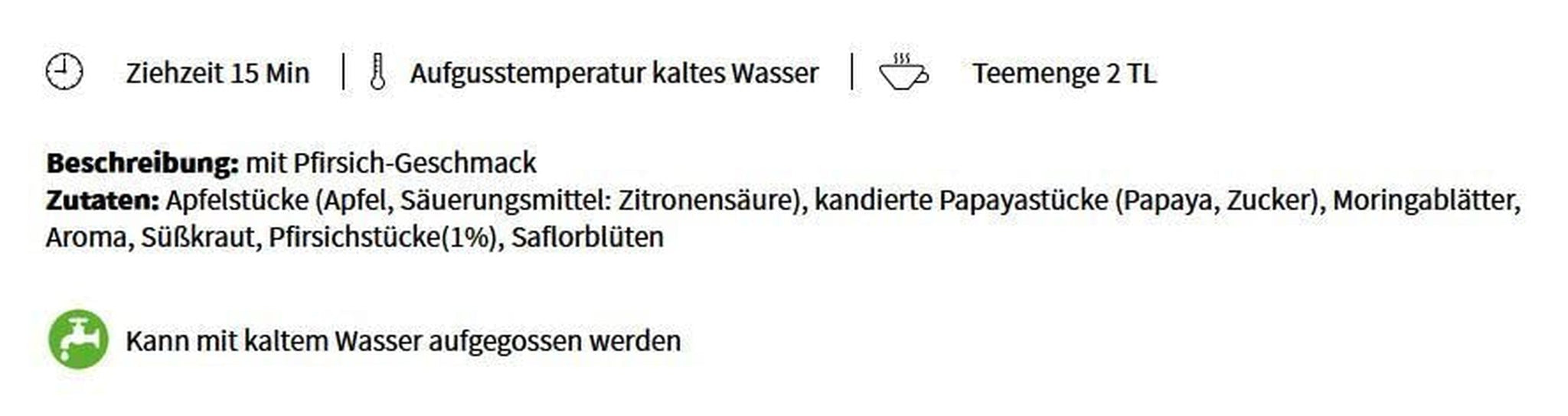 Vruchtenthee Cold Brew "Perzik" Koude infusie - 100 g