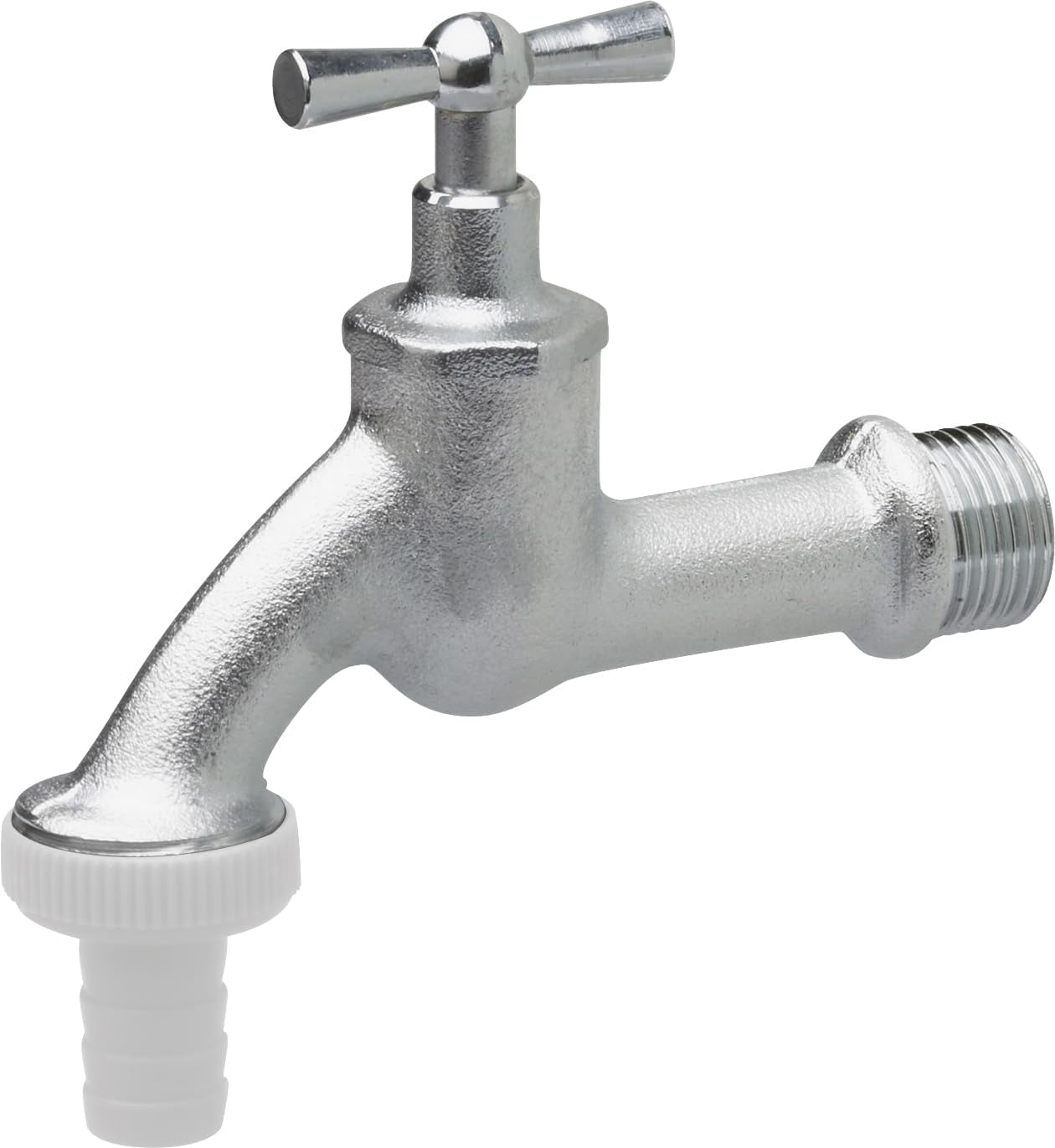 Gehoornde kraan - 20,95 mm (1/2 inch) buitendraad - Inclusief slangaansluiting - Hoogwaardig messing - Ideaal als buitenkraan / regentonkraan / kraan / afsluitklep / FLOR92590