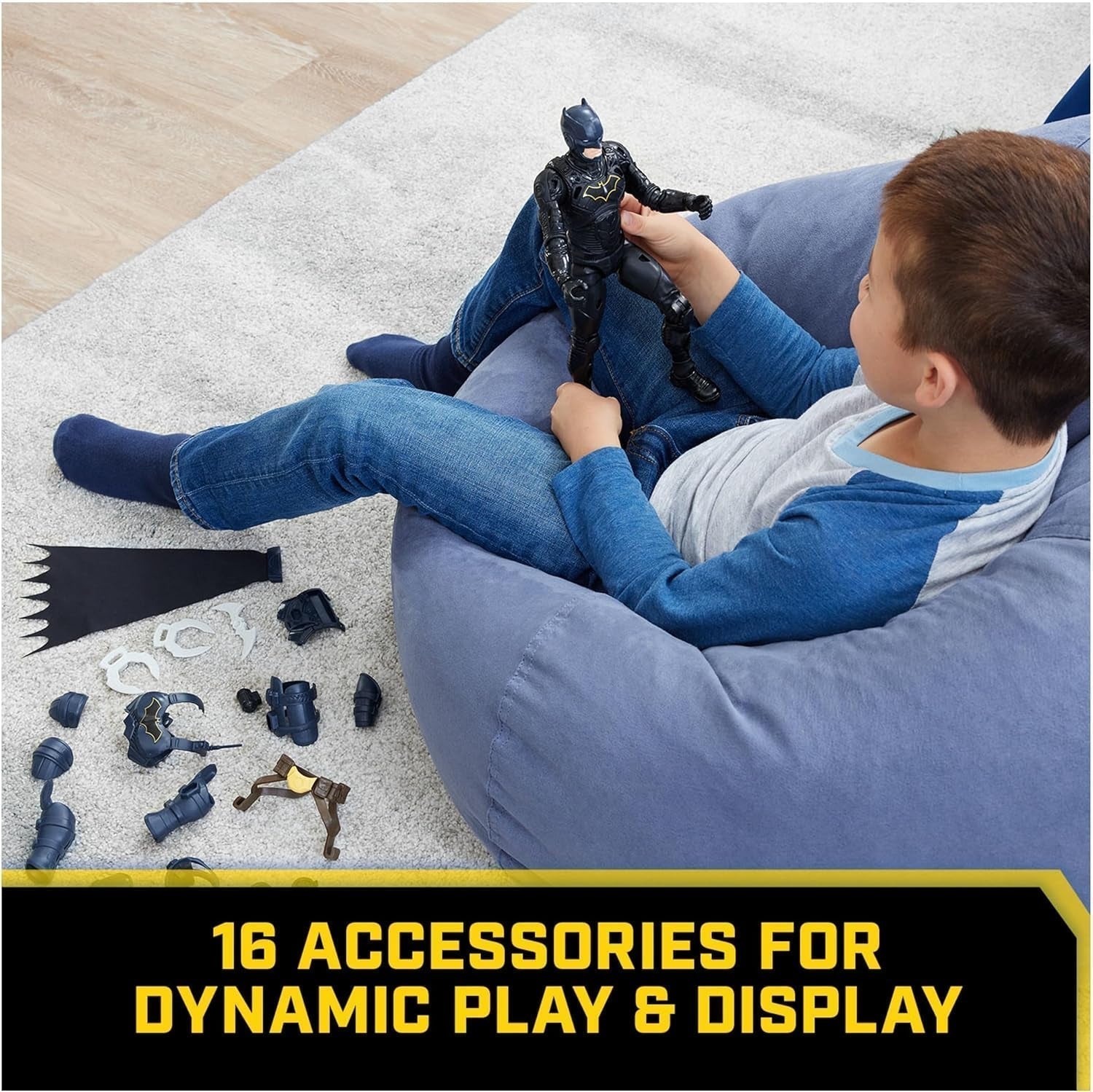 DC Batman Adventures actiefiguur, 30 cm - Met 16 uitrustingsstukken en volledig beweegbaar voor spannende avonturen en actievolle stunts, speelgoed voor kinderen vanaf 3 jaar Actiefiguren Naty Shop