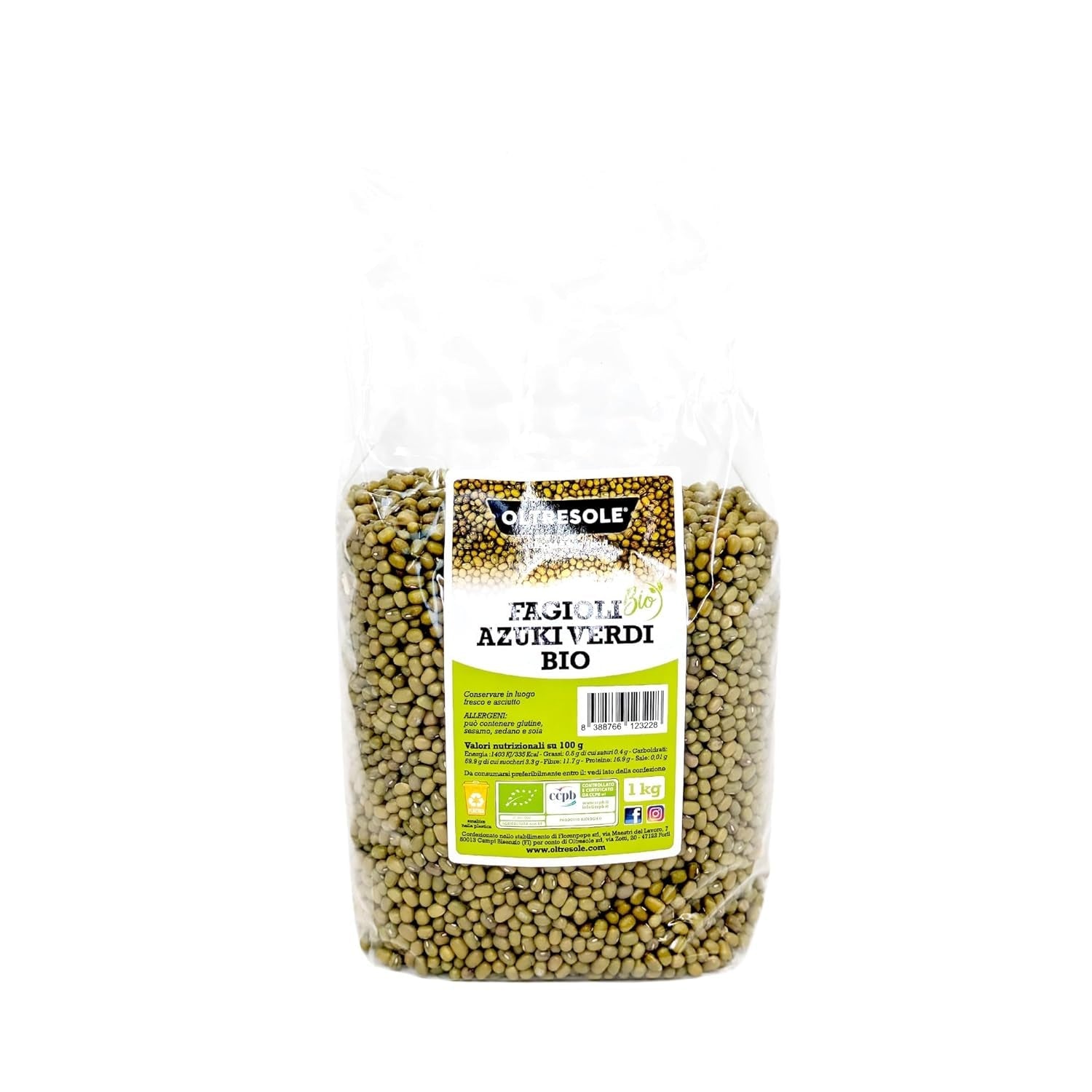 Biologische groene azukibonen, 5 kg, gedroogde peulvruchten van gecontroleerde biologische gewassen, ideaal voor veganistische en vegetarische soepen, salades en recepten, voordeelpakket