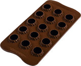 Silikomart 3D Flaming Chocolate Mold - Unieke 3D-vormen met binnenrand voor ronde bases