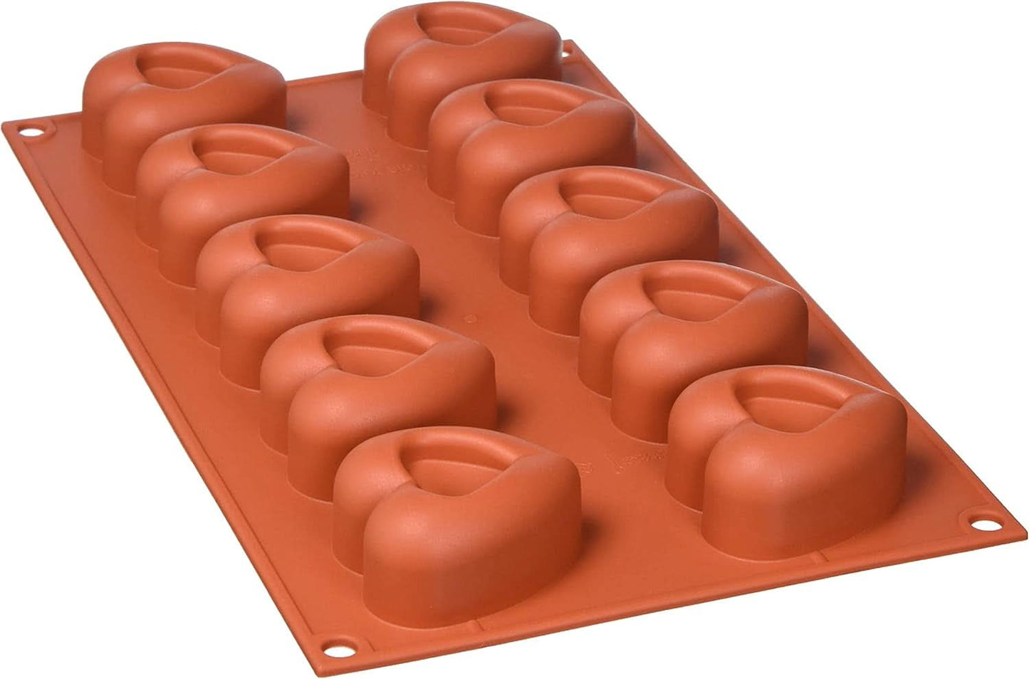 Silikomart 20.036.00.0060 SF 036, keukenhart Naty Shop M (48 x 54 mm, diepte 27 mm. Volume: 10 x 45 ml) 10 x harten met inkeping