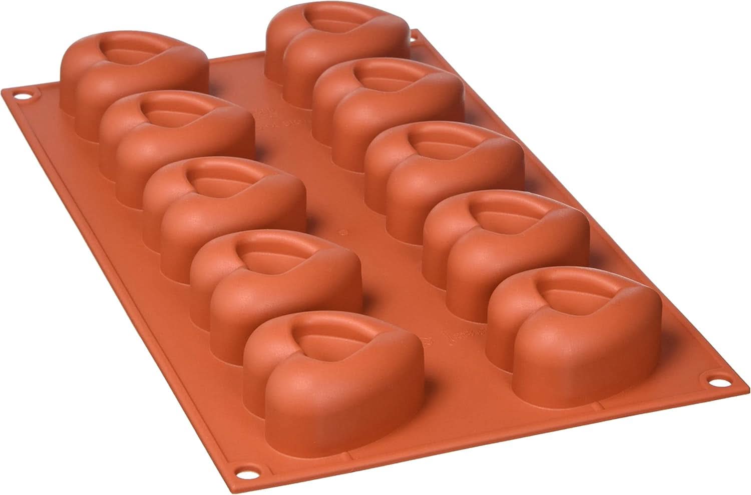 Silikomart 20.036.00.0060 SF 036, keukenhart Naty Shop M (48 x 54 mm, diepte 27 mm. Volume: 10 x 45 ml) 10 x harten met inkeping