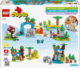 LEGO DUPLO Stad wilde dierenfamilies 3-in-1 set, educatief speelgoed voor peuters met schildpadden, tijgers, olifanten, herten, panda's, set voor kleuters vanaf 2 jaar, bouwspeelgoed met dierenfiguren 10446 Bouwsets Beuche den LEGO-Store