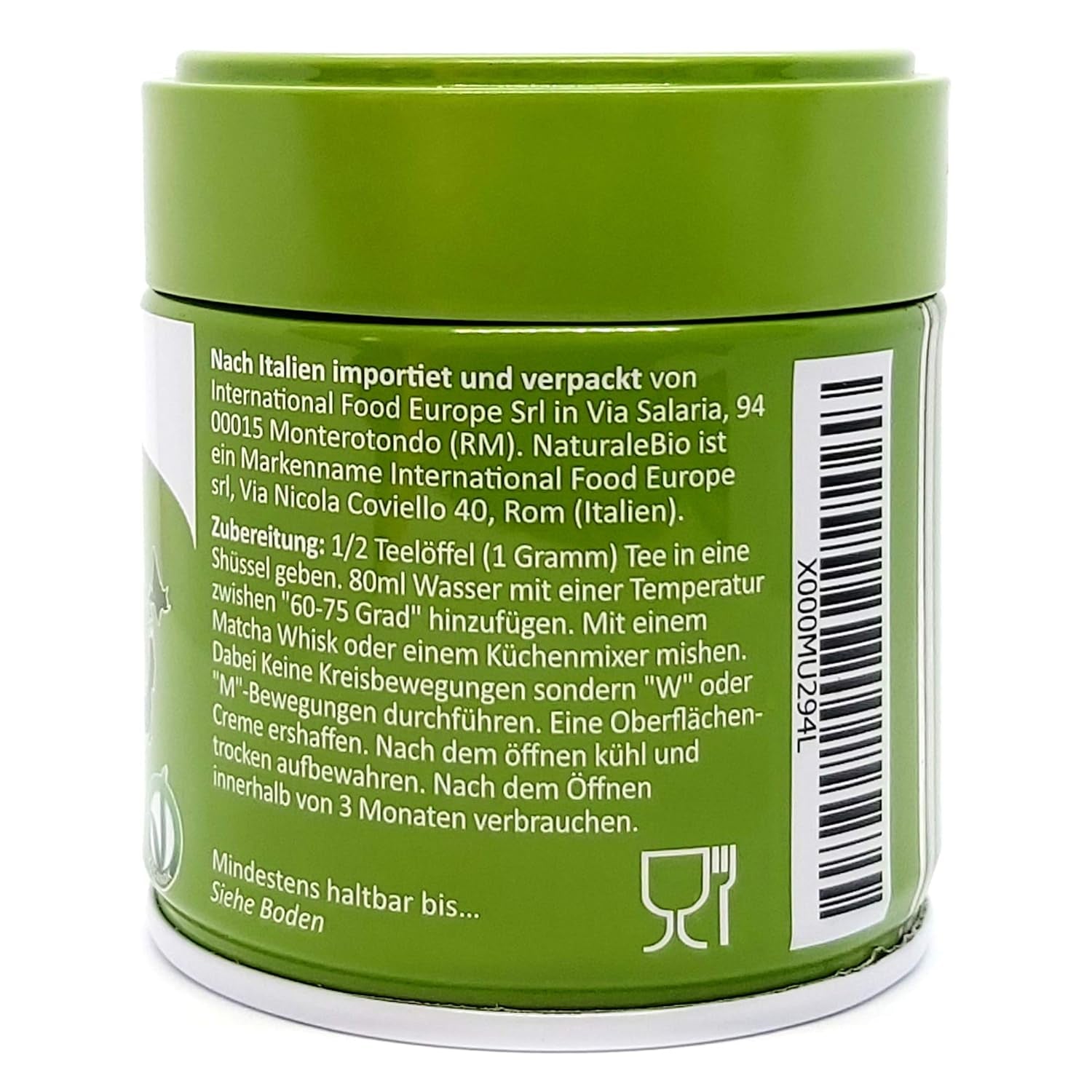 Naturalebio Ceremoniële Matcha Theepoeder Originele groene thee uit Japan. Matcha groene theepoeder van ceremoniële kwaliteit, gemaakt in Uji, Kyoto. Ideaal voor drinken, koken en lattes. Doos van 30 g.