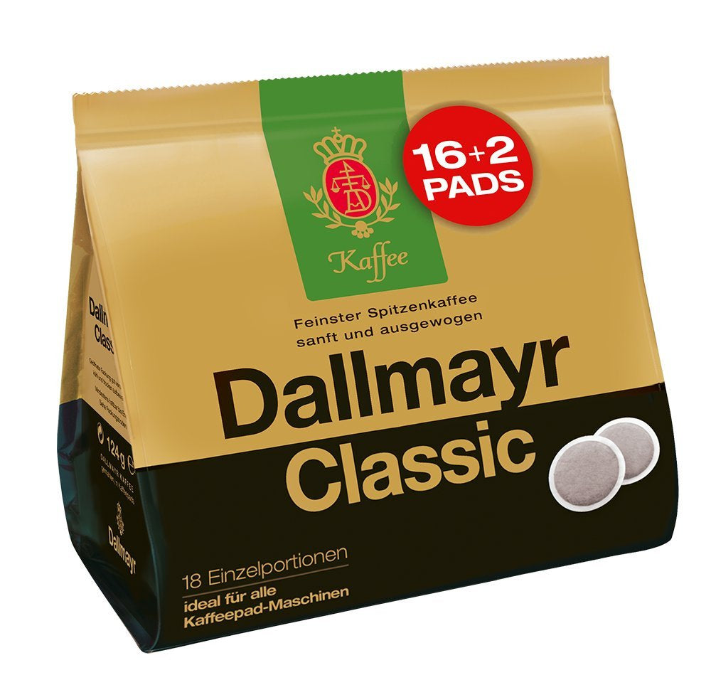 Kaffee Classic Kaffeepads 16 + 2, 5er-pakket (5 x 124 g)