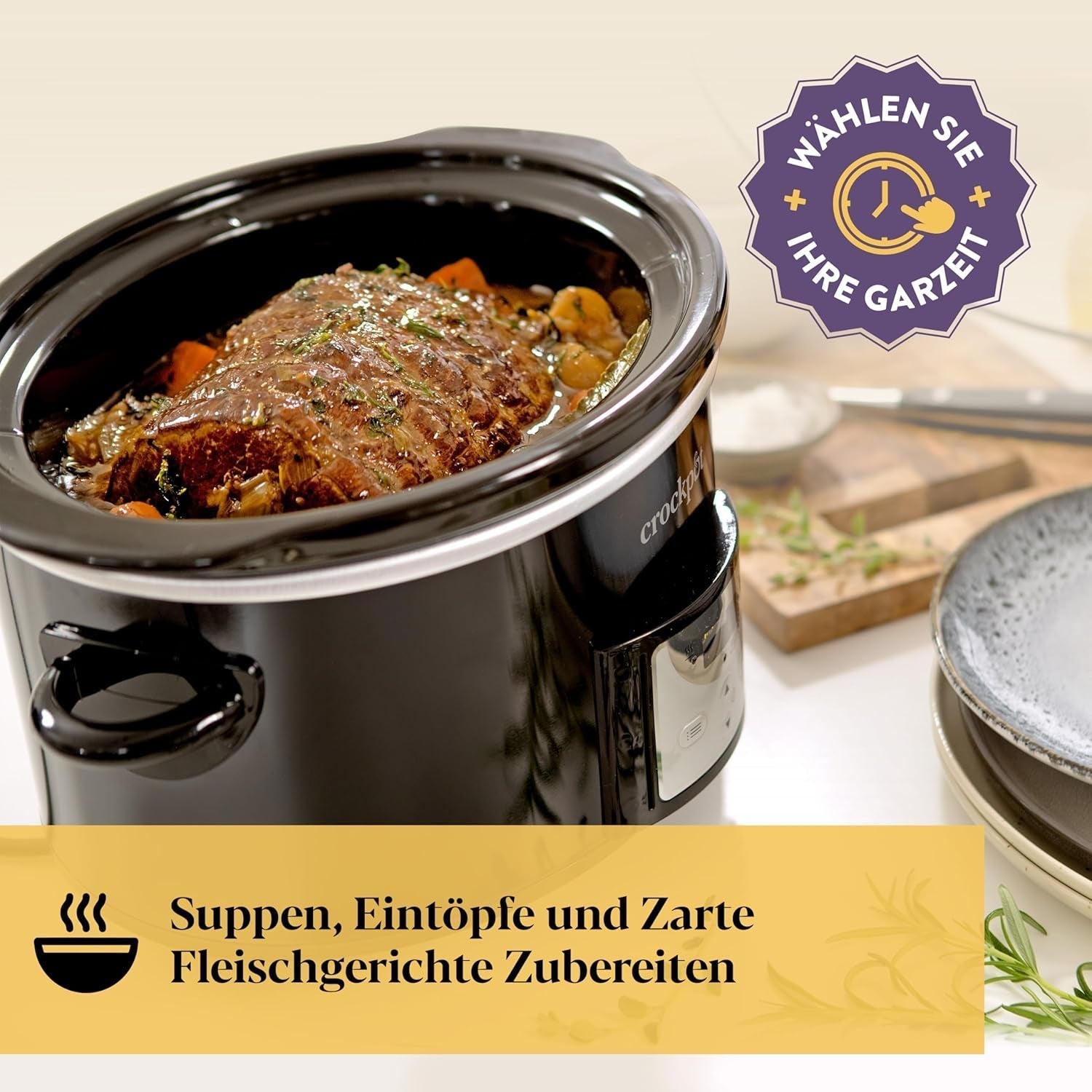 Crockpot digitale slowcooker, 3,5 L (3 tot 4 personen), CSC113X Slowcooker Naty Shop